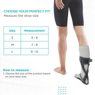 Vissco PC 0740 Ankle Foot Orthoses (AFO) RIGHT | Lightweight Support Brace for Foot Drop, Ankle Instability