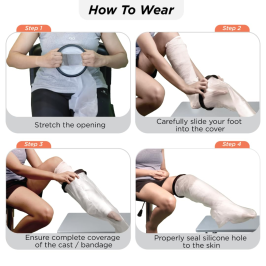 Leg Cast Cover for Ankle to Thigh Protection | Vissco PC 0830 Waterproof Cast Protector for Leg Injury & Plaster Care