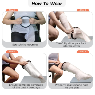 Leg Cast Cover for Ankle to Thigh Protection | Vissco PC 0830 Waterproof Cast Protector for Leg Injury & Plaster Care