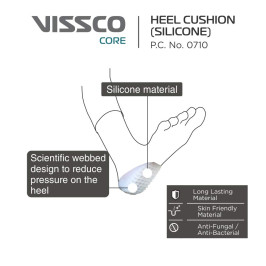 Silicone Heel Cushion Pads for Foot Pain Relief | Vissco PC 0728 Orthopedic Heel Support Pads for Heel Spur & Plantar Fasciitis