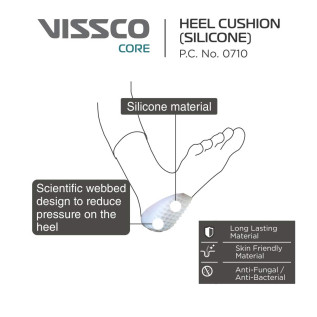 Silicone Heel Cushion Pads for Foot Pain Relief | Vissco PC 0728 Orthopedic Heel Support Pads for Heel Spur & Plantar Fasciitis
