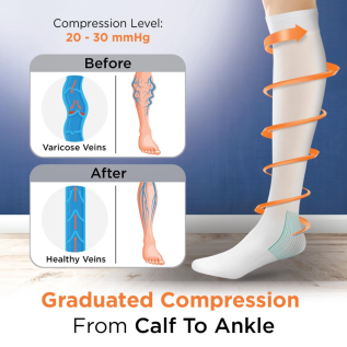Comfortable anti-embolism knee stocking with compression support by vissco