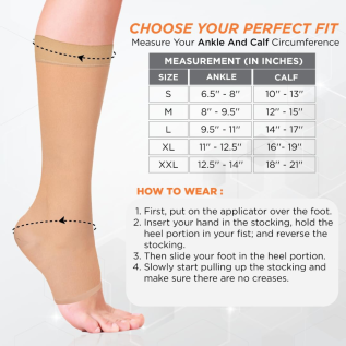 Vissco Compression Stockings | Knee Length Medical Support