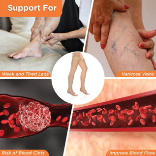 Medical Compression Stockings with Thigh Length Support by Vissco