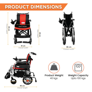 Vissco Zip Lite Power Wheelchair with double battery