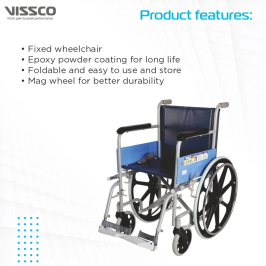 Vissco PC 0912 Classic Wheelchair With Fixed Big Wheel – Comfortable & Durable Design
