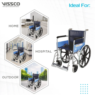 Foldable Vissco PC 0912 Classic Wheelchair with big rear wheels
