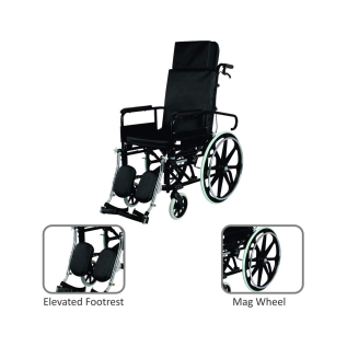Vissco Imperio Reclining Wheelchair with Elevated Footrest for Comfortable Mobility