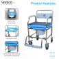 Vissco PC 9969 Comfort SS Shower Commode Wheelchair – Height Adjustable & Rustproof Design