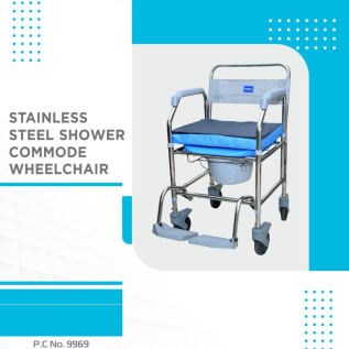 Vissco PC 9969 Comfort SS Shower Commode Wheelchair
