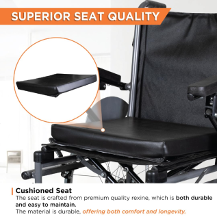 Vissco PC 2938 Imperio Wheelchair with Removable Big Wheels – Comfort, Durability & Easy Mobility