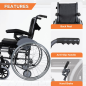 Vissco Imperio Wheelchair with Removable Big Wheels | Lightweight Mag Wheels Design