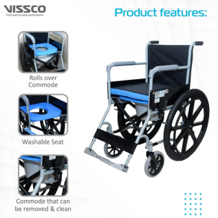 Ergonomic lightweight folding wheelchair by Vissco