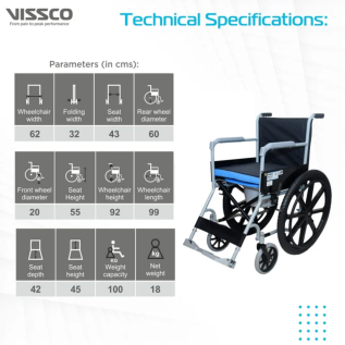 Side view of Vissco PC 9986 Rodeo Veer Comfort Wheelchair