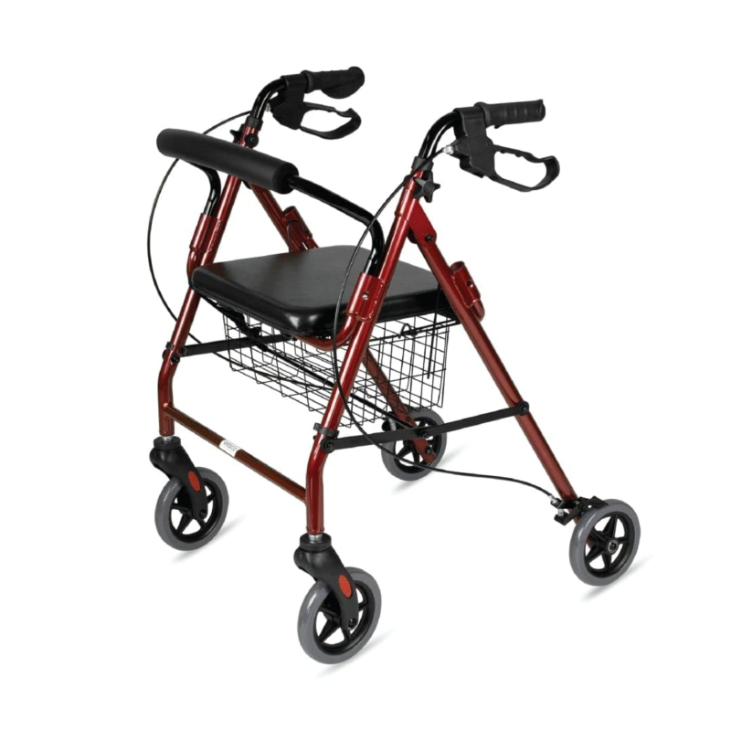 Vissco PC 2924 Dora Rollator with Seat & Basket – Rollator Walker with Seat for Comfort and Convenience
