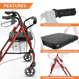 Folded Vissco PC 2924 Dora Rollator for transport
