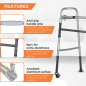Vissco PC 2904 Dura Lite Walker With Wheels – Lightweight Walker With Wheels for Easy Mobility