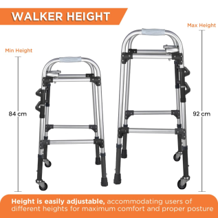 Vissco PC 2902 Dura Max Walker with Wheel – Durable Walker with Wheels for Smooth Mobility