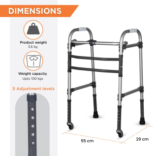 Vissco Dura Max Walker with Wheel – Durable & Smooth Mobility