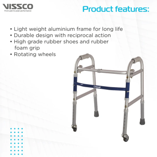Folded Vissco Champ Folding Walker-Child for easy transport