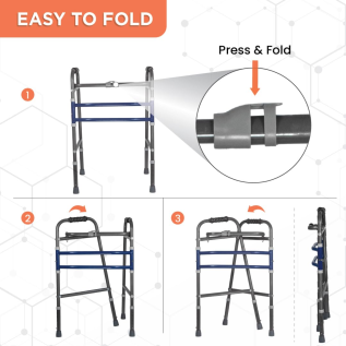 Double bar walker with centralized locking for mobility support