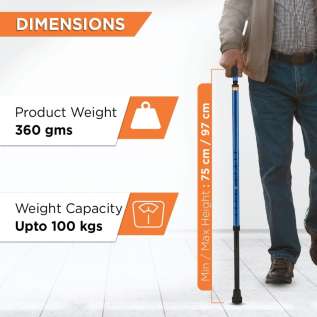 Vissco PC 2911 Avanti Plus T-shape Aluminium Stick – Walking Aid