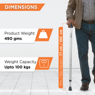 Durable Vissco PC 0911 Avanti L-shape Stick for safer walking