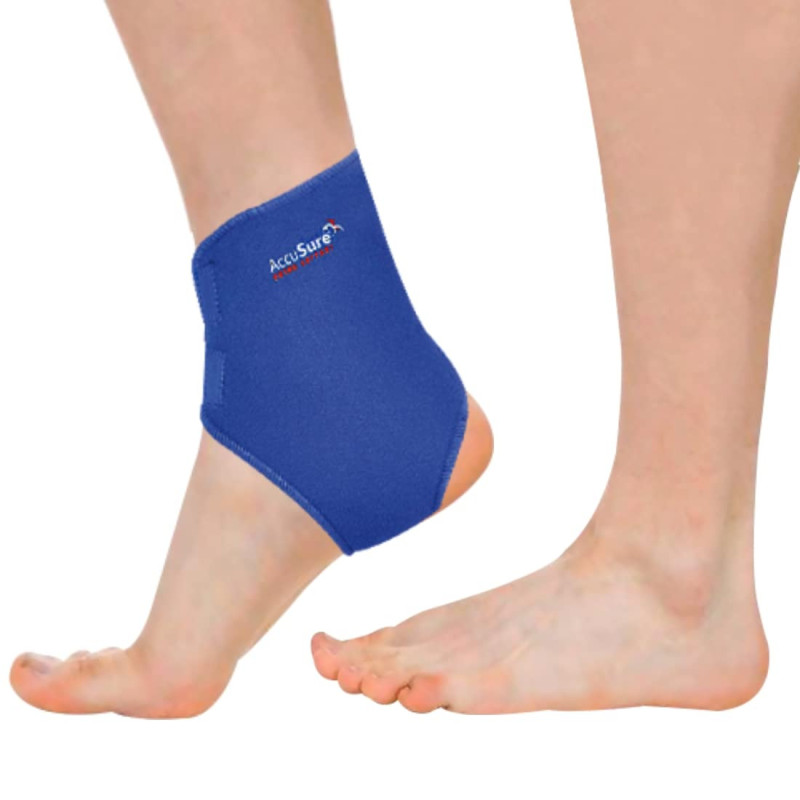 AccuSure Neoprene Ankle Support Compression Brace for Injuries, Ankle Protection, Pain Relief and Recovery For Men & Women