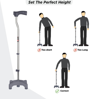 Durable Vissco PC 0909 Avanti Quadripod Stick for mobility support