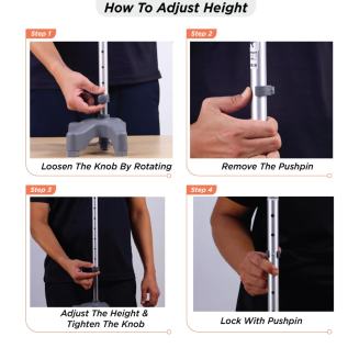 Lightweight Vissco PC 0909 Avanti Quadripod Stick for recovery and support