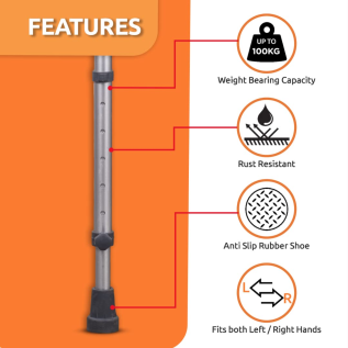 Vissco Astra Plus Elbow Crutch – Height Adjustable Handle