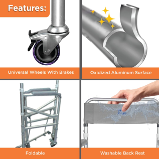 Portable shower chair Vissco Comfort foldable with castors