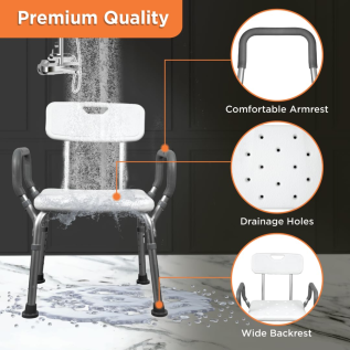 Vissco Comfort Shower Chair – Adjustable Height Bathroom Mobility Aid for Safety & Support