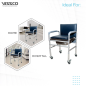 Vissco PC 0914 Comfort Adi Commode with Back Rest – Foldable Senior Citizen Bathroom Safety Chair