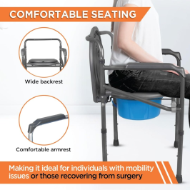 Vissco Comfort-Folding Commode | Portable Commode Chair for Elderly & Patients