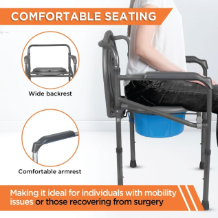 Vissco Comfort-Folding Commode | Portable Commode Chair for Elderly & Patients