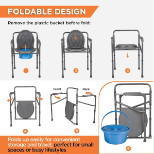 Vissco Comfort-Folding Commode | Portable Commode Chair