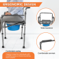 Vissco Comfort-Chrome Folding Commode | Portable Folding Commode Chair for Elderly & Patients