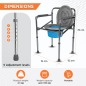 Vissco Comfort-Chrome Folding Commode | Portable Folding Commode Chair for Elderly & Patients