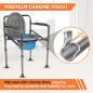 Vissco Comfort-Chrome Folding Commode | Portable Folding Commode Chair for Elderly & Patients