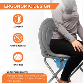 Vissco Comfort Medipedic Commode Plain | Portable Medipedic Commode Chair for Elderly & Patients