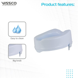 Vissco PC 0945A 2 Inch Elevated Commode Seat – Raised Toilet Seat for Elderly
