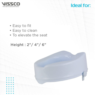 Vissco PC 0945B Elevated Commode Seat – Comfortable Raised Toilet Seat for Elderly