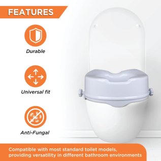 Raised toilet seat for elderly by Vissco – 6 Inch height boost