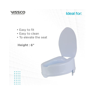 Raised Toilet Seat with Lid for Elderly Care