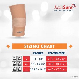 AccuSure Knee Support For Relieves Pain, Support, Uniform Compression, Gym, Sports