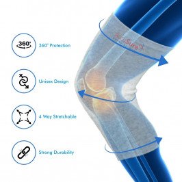 AccuSure K12 Bamboo Yarn 4 Way Stretchable Pain Relief Knee Support