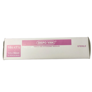 Dispovan 16G 1 1/2 Needle for Reliable Use with Disposable Syringe Needle and Medical Injection Needle