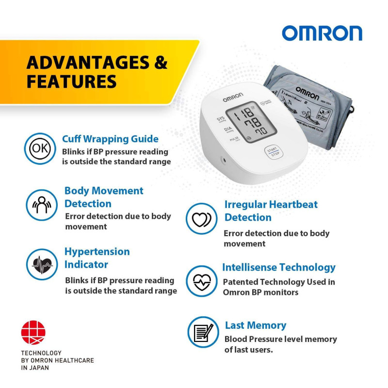 Omron HEM 7121J Fully Automatic Digital Blood Pressure Monitor With ...