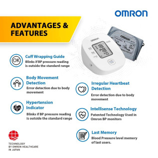 Omron HEM 7121J Fully Automatic Digital Blood Pressure Monitor with Intellisense Technology